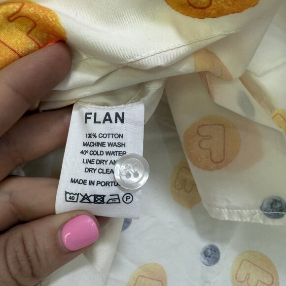 Flan Shorts Men XL White Blueberry Pancake Print Cotton Drawstring Pocket Brunch - Picture 10 of 15